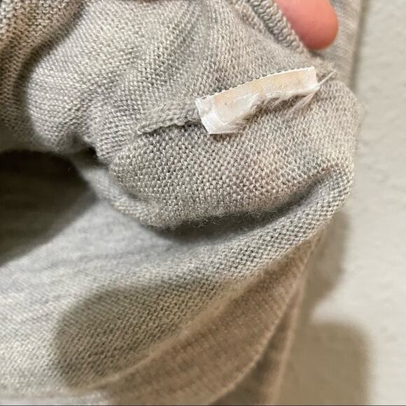 All Saints Grey Lightweight Cold Shoulder Turtleneck Sweater 4 Merino Wool - Picture 4 of 8